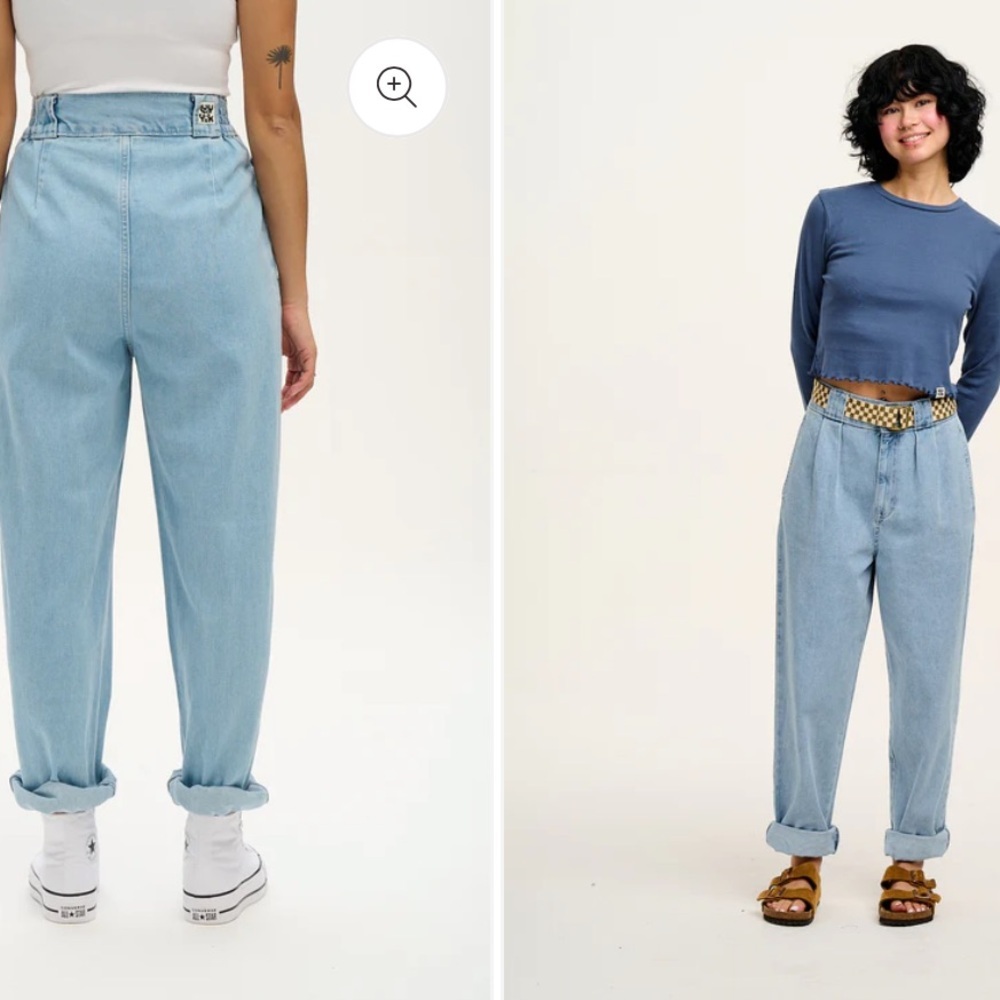 Lucy & Yak ADDISON 100% Organic Cotton Light Blue High Waist Jeans Size 36